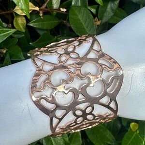 Lia Sophia gold tone cut out open cuff bracelet
